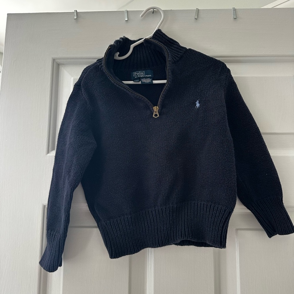 Ralph Lauren Boys Navy Zip-Up Sweater